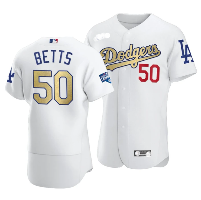 Men's Los Angeles Dodgers Mookie Betts 2021 Gold Program ...