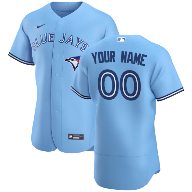 Men's Toronto Blue Jays Custom Jersey Light Blue 2020 Alternate ...